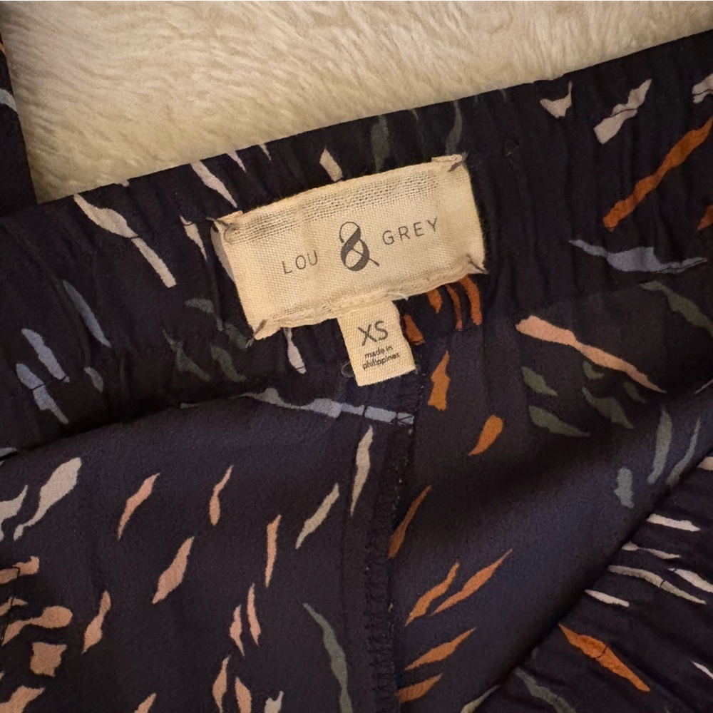 Navy Abstract Patterned Pants - image 5